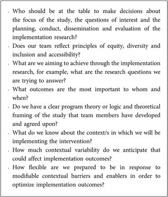 Connecting the science and practice of implementation – applying the lens of context to inform study design in implementation research